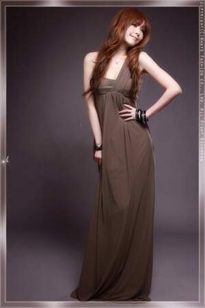 Maxi Sexy One-Shoulder Long Dress Deep Khaki
