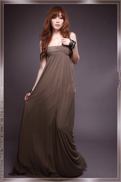 Maxi Sexy One-Shoulder Long Dress Deep Khaki
