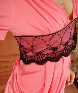 Lace Slim Fashion Short Sleeve Dress Watermelon Red