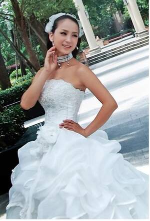 Charming Sequin Embellished Off-Shoulder Wedding Dress White