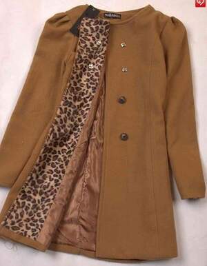 Leopard Decorated Slim Coat
