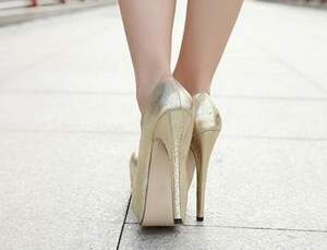 Pure Color Waterproof High Heel Shoes