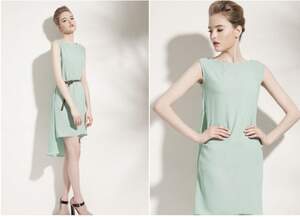 Charming Pure Color Irregular Lap Dress