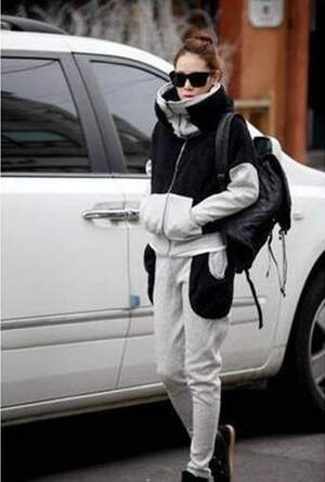 New Arrival High Collar Lambswool Tracksuit