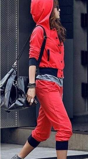 Hot Sale Letter Printed Hooded Cotton Tracksuit